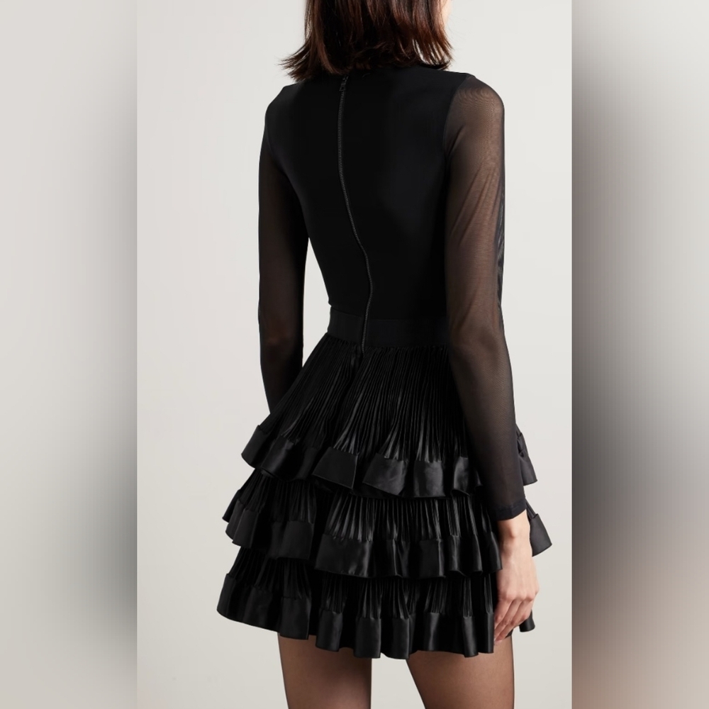 ALICE + OLIVIA CHARA TIERED RUFFLE MINI DRESSSIZE 4  $465 - Picture 5 of 16